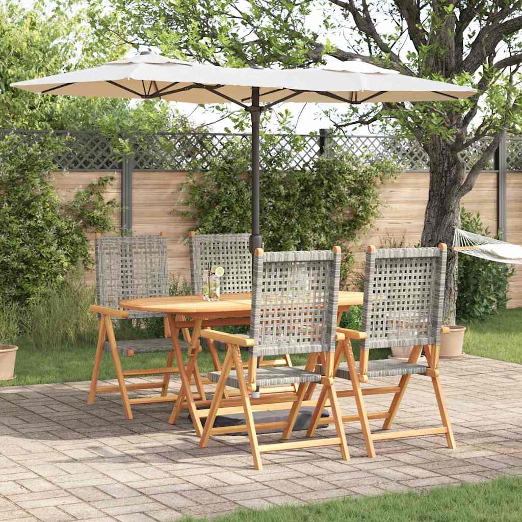 Garten Essgruppe 5 pcs Grau Massivholz Akazie