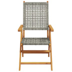 Garten Essgruppe 7 pcs Grau Massivholz Akazie