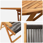 Garten Essgruppe 5 pcs Schwarz Massivholz Akazie