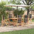 Garten Essgruppe 7 pcs Schwarz Massivholz Akazie