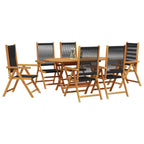 Garten Essgruppe 7 pcs Schwarz Massivholz Akazie
