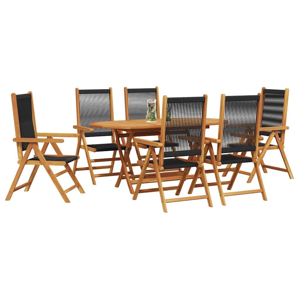 Garten Essgruppe 7 pcs Schwarz Massivholz Akazie