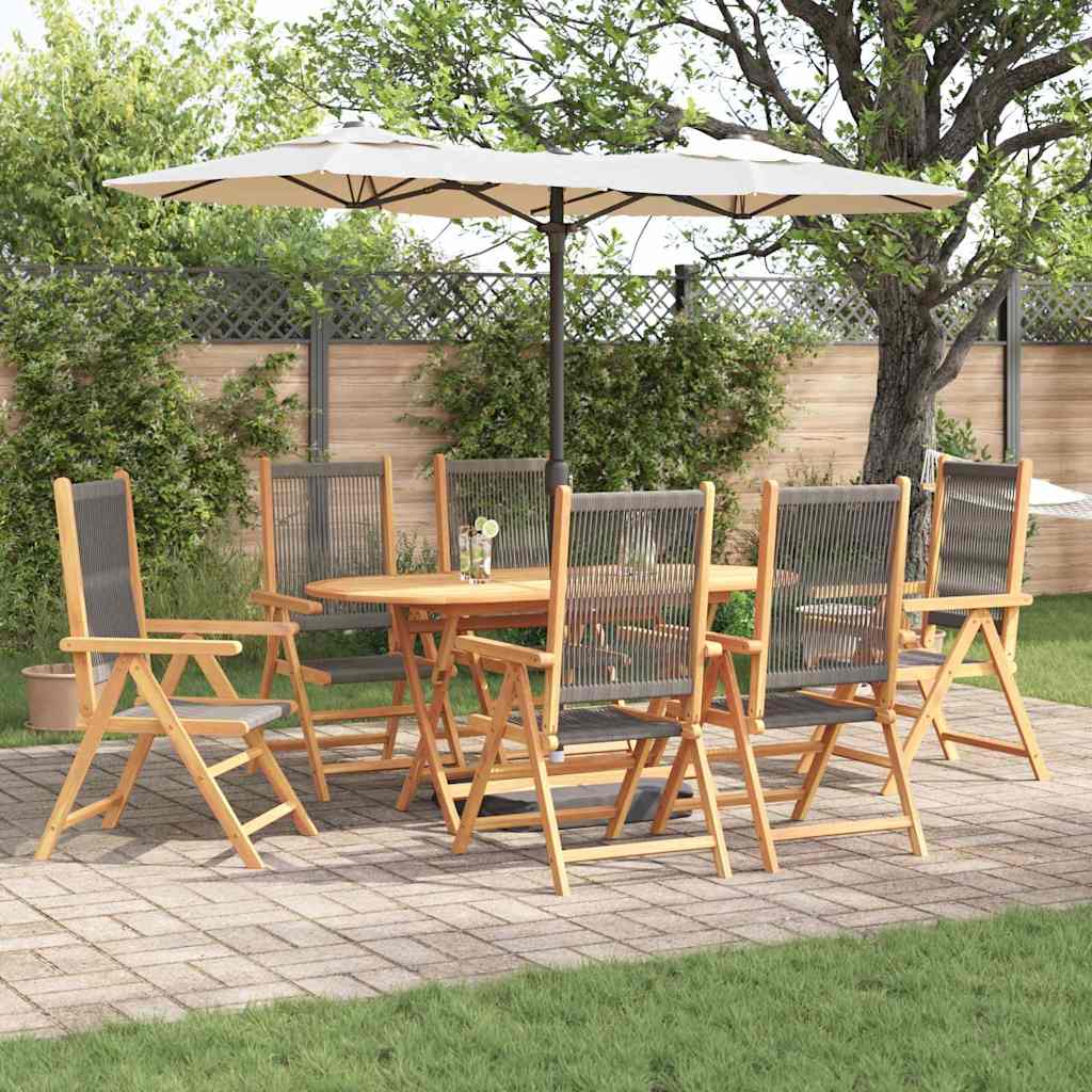 Garten Essgruppe 7 pcs Grau Massivholz Akazie