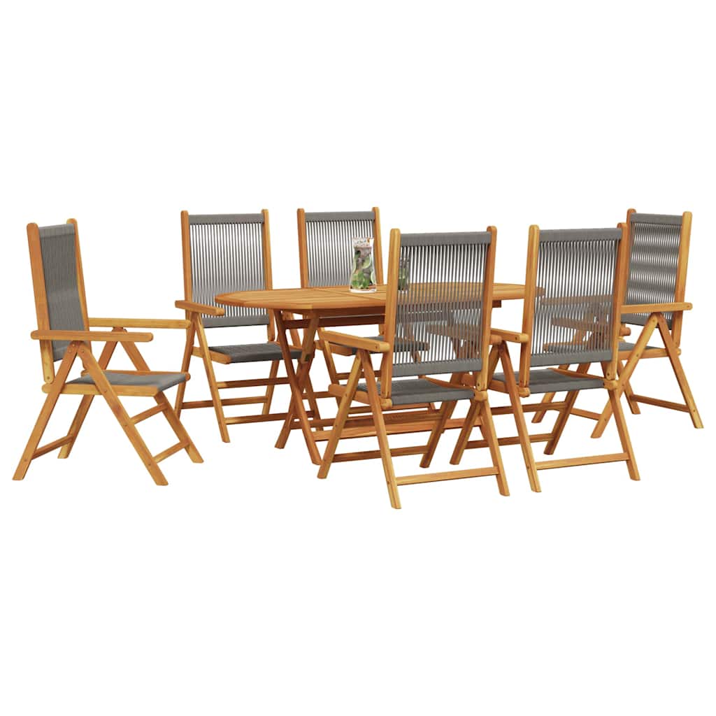 Garten Essgruppe 7 pcs Grau Massivholz Akazie