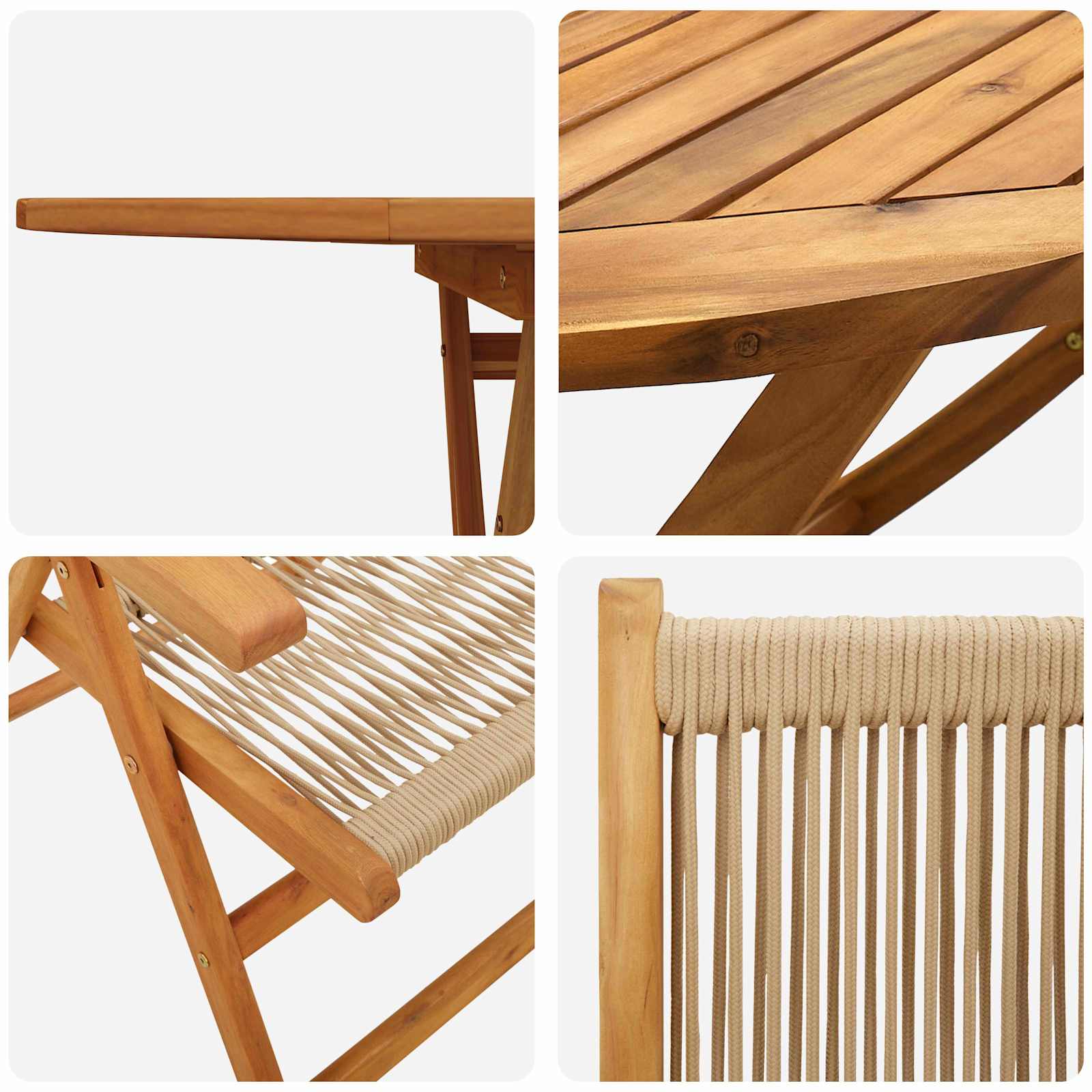 Garten Essgruppe 5 pcs Beige Massivholz Akazie