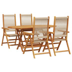 Garten Essgruppe 5 pcs Beige Massivholz Akazie