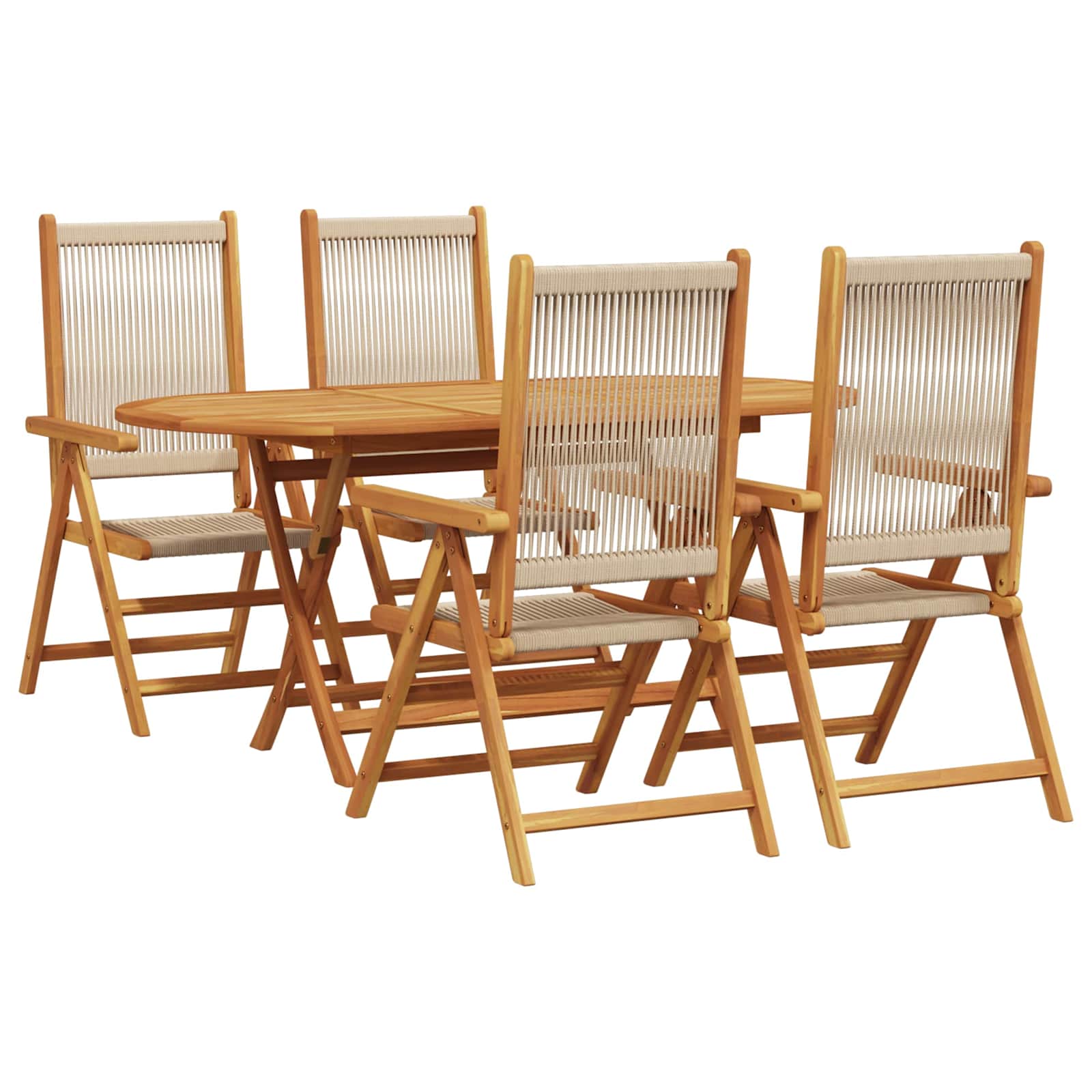 Garten Essgruppe 5 pcs Beige Massivholz Akazie