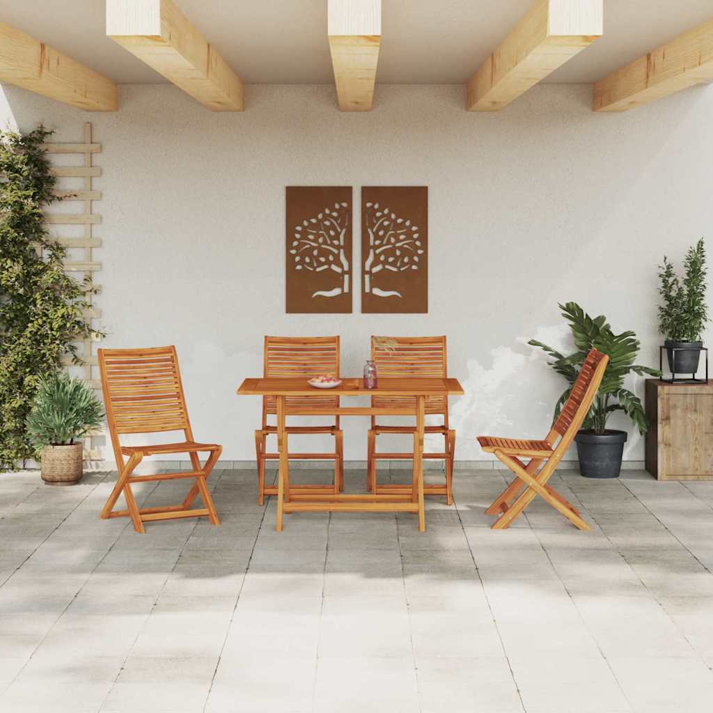 Garten Essgruppe 5 pcs Braun Massivholz Akazie