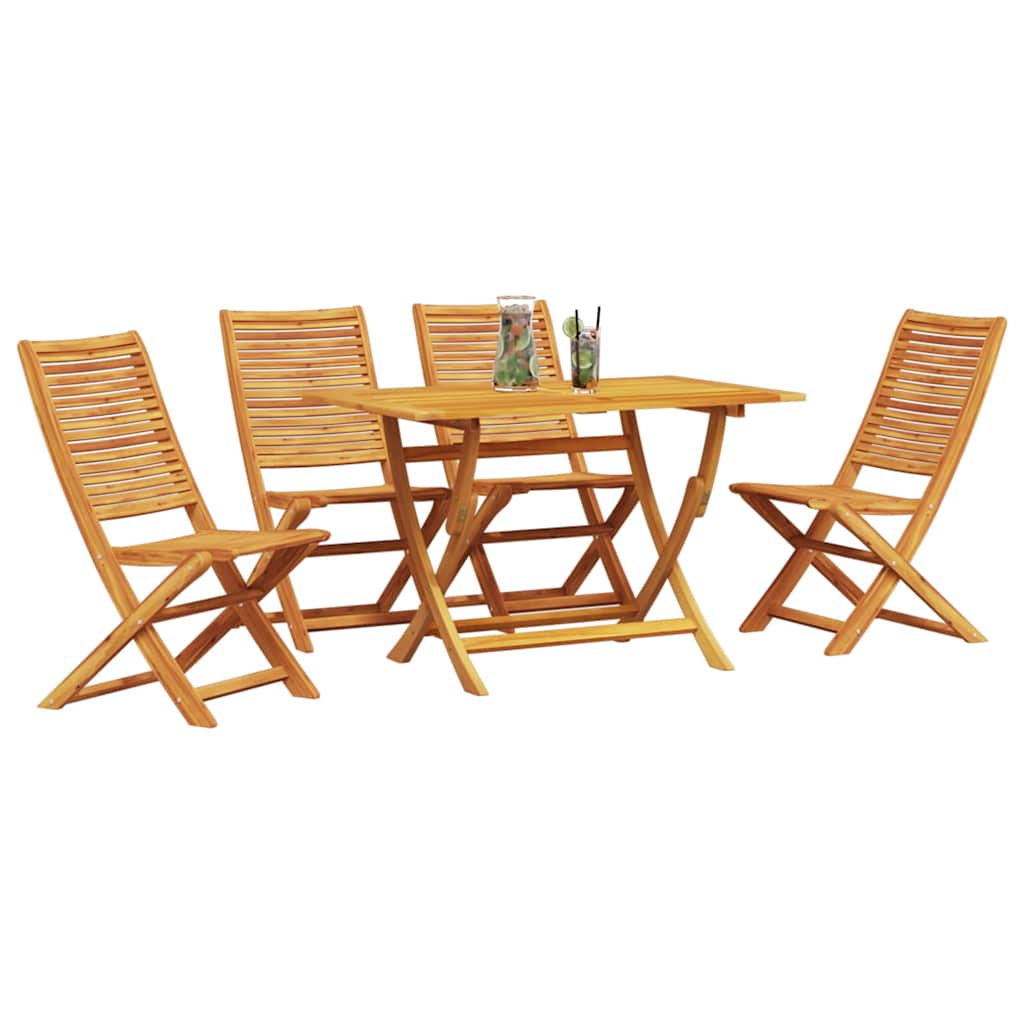 Garten Essgruppe 5 pcs Braun Massivholz Akazie
