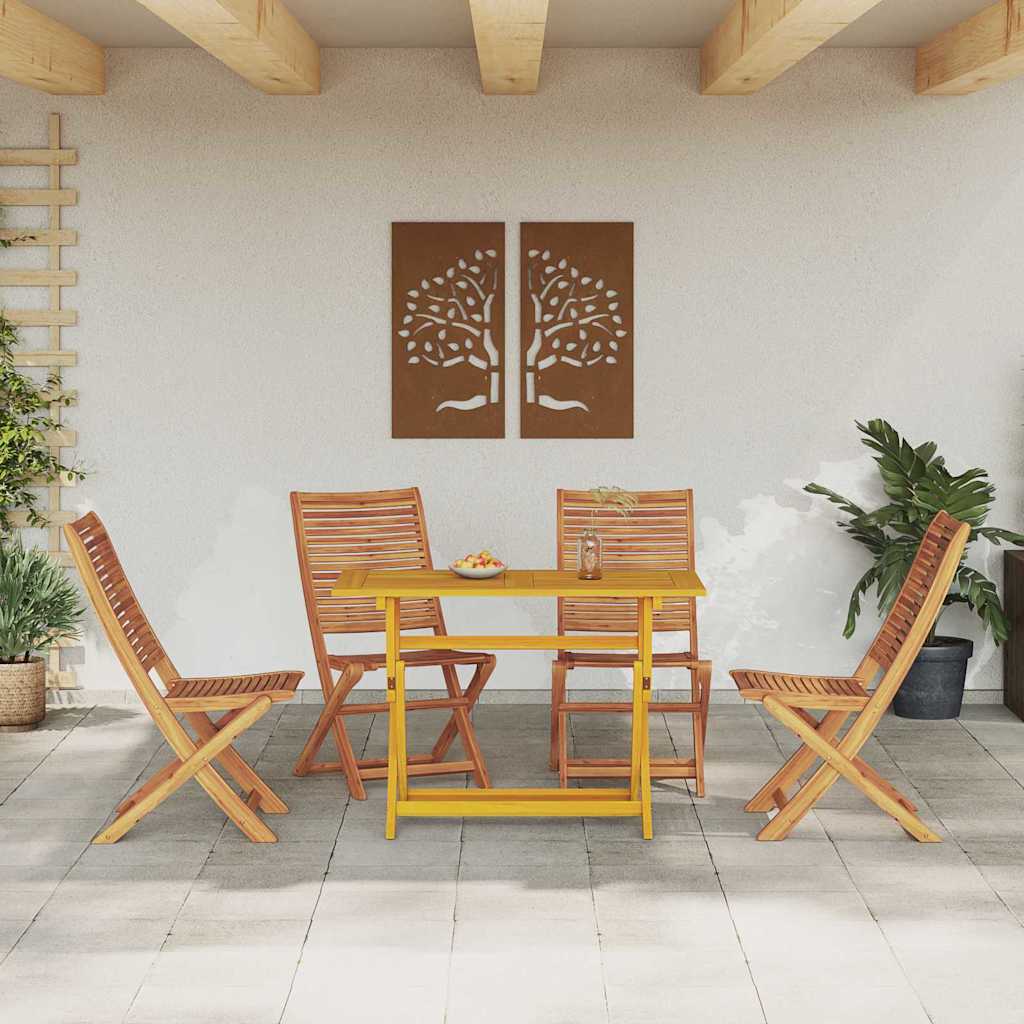 Garten Essgruppe 5 pcs Braun Massivholz Akazie