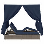 Doppelte Sonnenliege Schwarz 205 x 129 x 200 cm Poly-Rattan