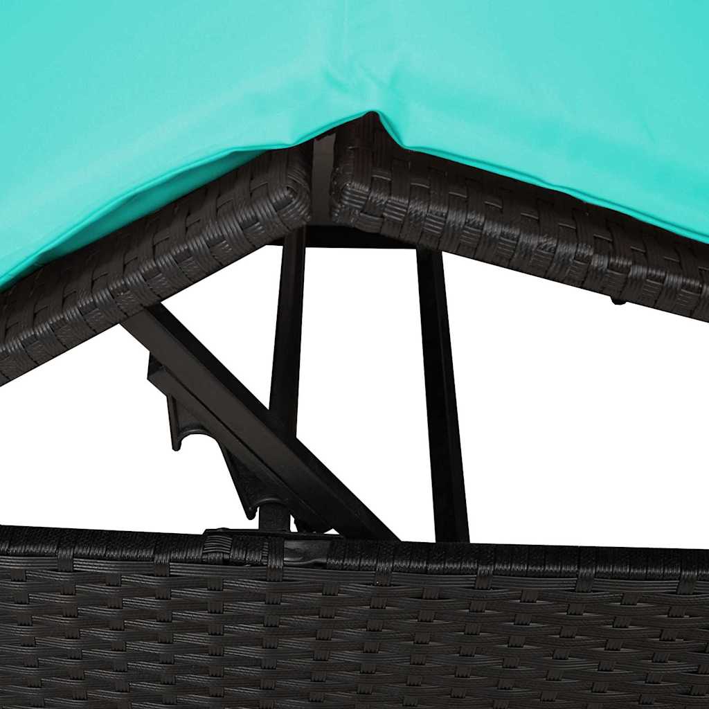 Doppelte Sonnenliege Türkis 205 x 129 x 200 cm Poly-Rattan