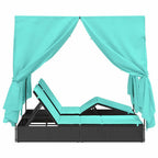 Doppelte Sonnenliege Türkis 205 x 129 x 200 cm Poly-Rattan