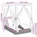 Doppelte Sonnenliege Türkis 205 x 129 x 200 cm Poly-Rattan