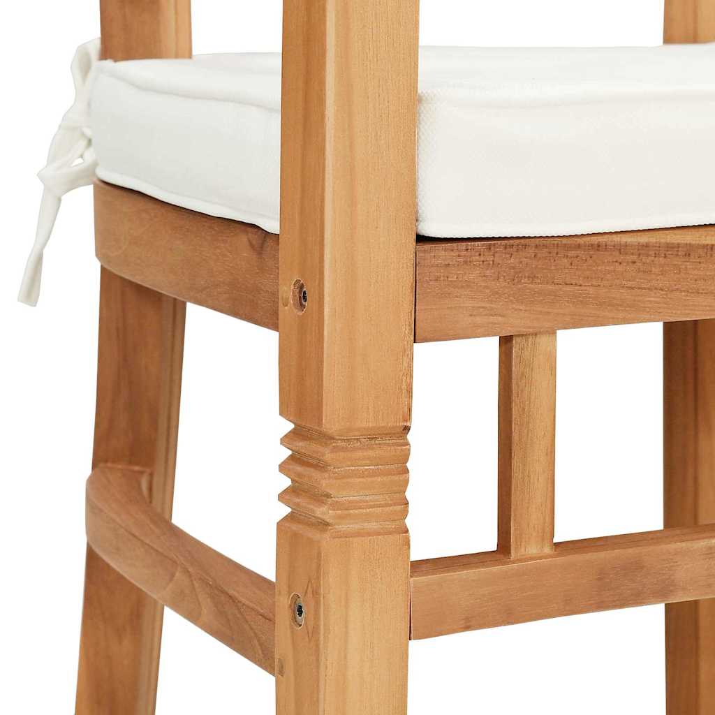 Stuhl mit Kissen 2 pcs Braun 63 x 58 x 89 cm Massivholz Teak
