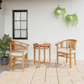 Stuhl mit Kissen 2 pcs Braun 63 x 58 x 89 cm Massivholz Teak