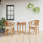 Stuhl mit Kissen 2 pcs Braun 63 x 58 x 89 cm Massivholz Teak