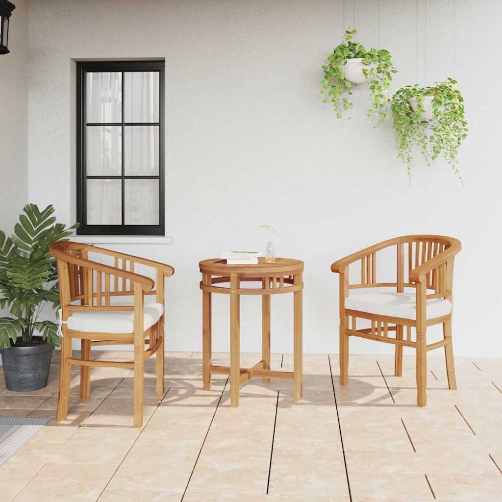 Stuhl mit Kissen 2 pcs Braun 63 x 58 x 89 cm Massivholz Teak