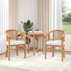 Stuhl mit Kissen 2 pcs Braun 63 x 58 x 89 cm Massivholz Teak