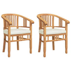 Stuhl mit Kissen 2 pcs Braun 63 x 58 x 89 cm Massivholz Teak