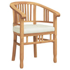 Stuhl mit Kissen 2 pcs Braun 63 x 58 x 89 cm Massivholz Teak
