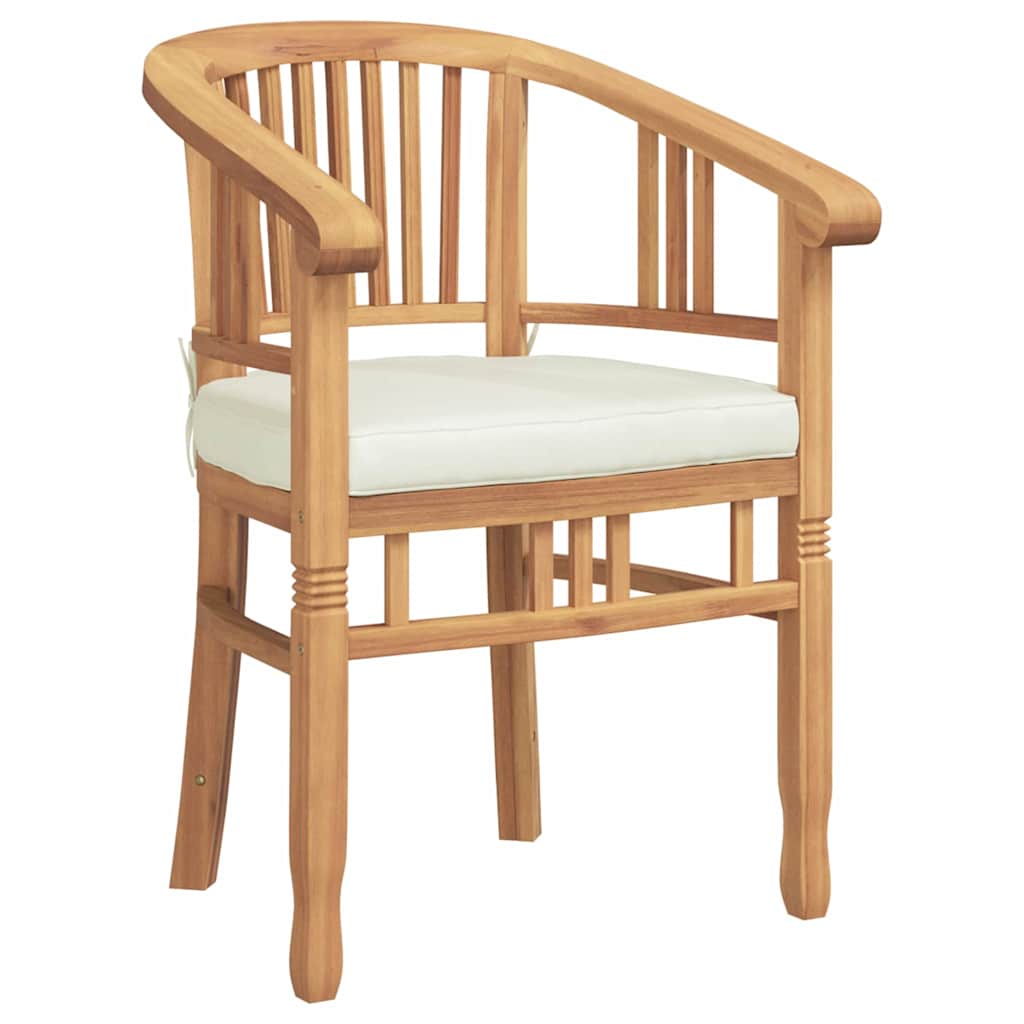 Stuhl mit Kissen 2 pcs Braun 63 x 58 x 89 cm Massivholz Teak