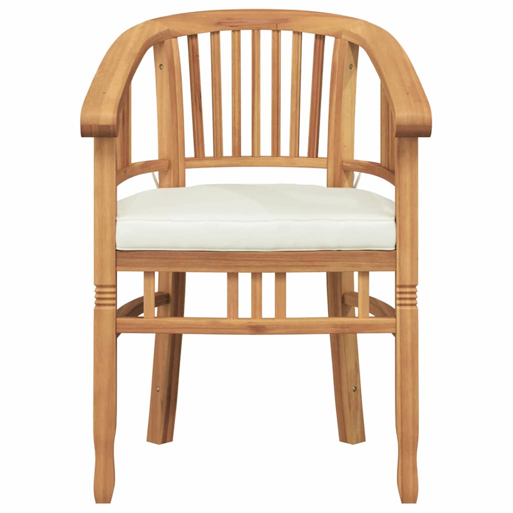Stuhl mit Kissen 2 pcs Braun 63 x 58 x 89 cm Massivholz Teak