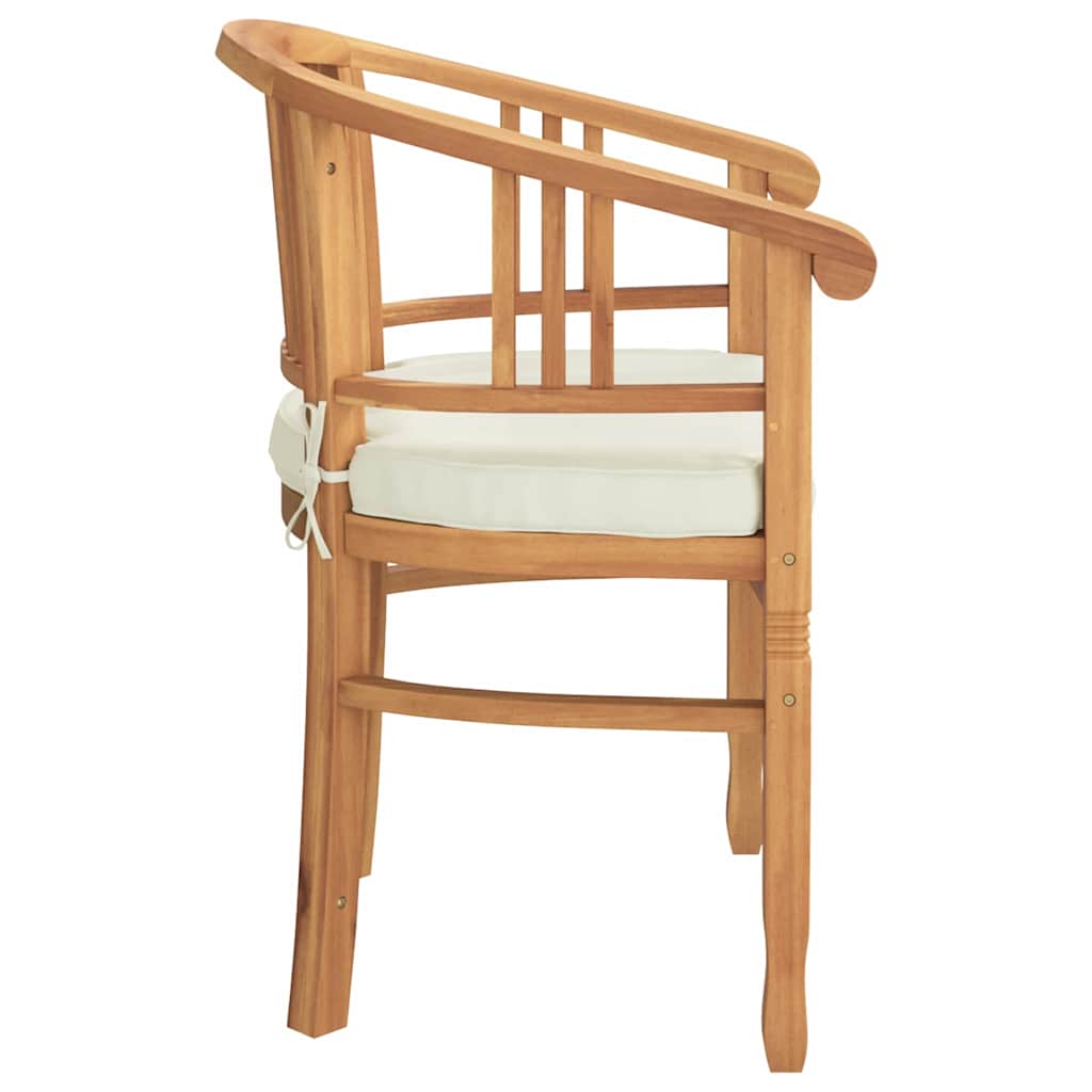 Stuhl mit Kissen 2 pcs Braun 63 x 58 x 89 cm Massivholz Teak