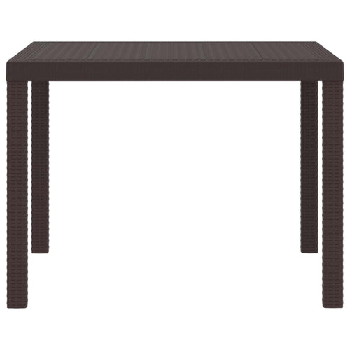 Gartentisch Braun 100 x 100 x 73 cm Poly-Rattan