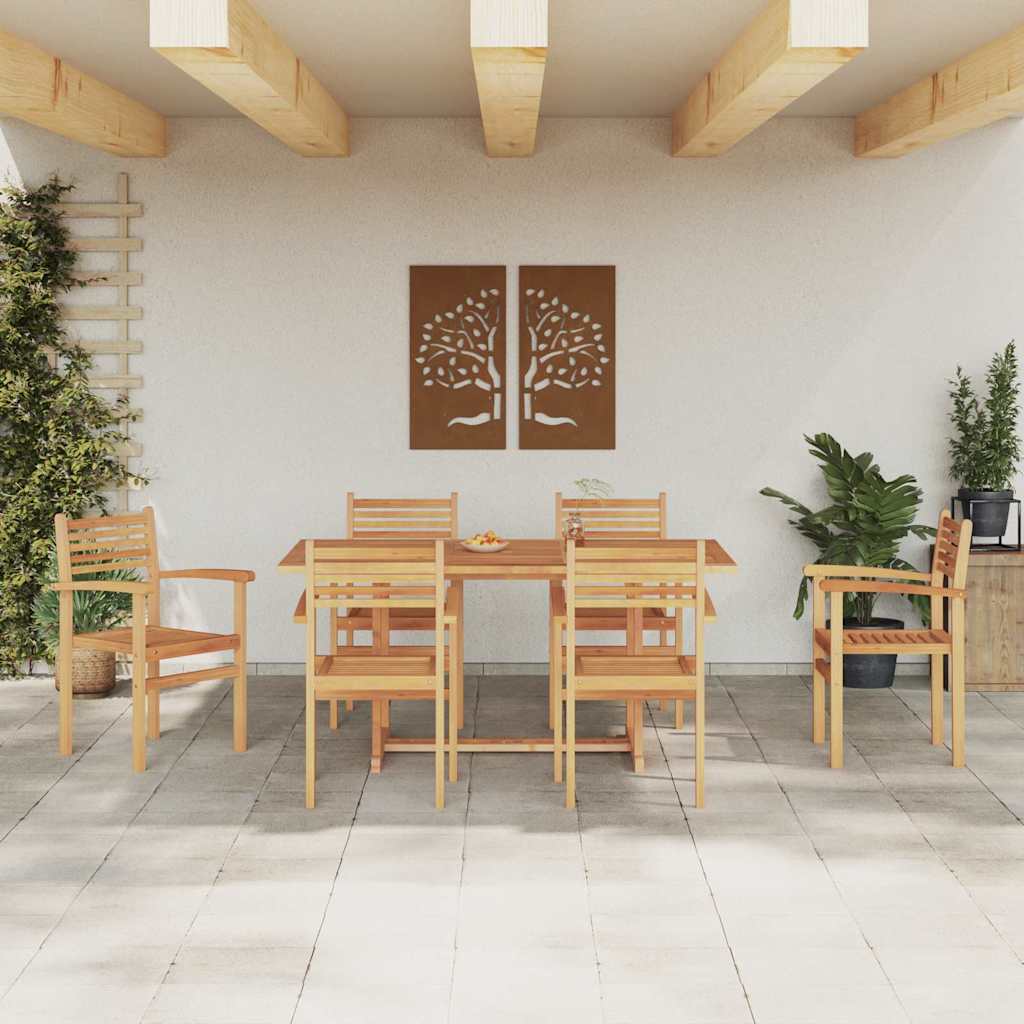 Garten Essgruppe 7 pcs Natur Massivholz Akazie