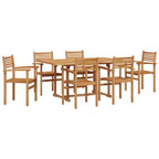 Garten Essgruppe 7 pcs Natur Massivholz Akazie