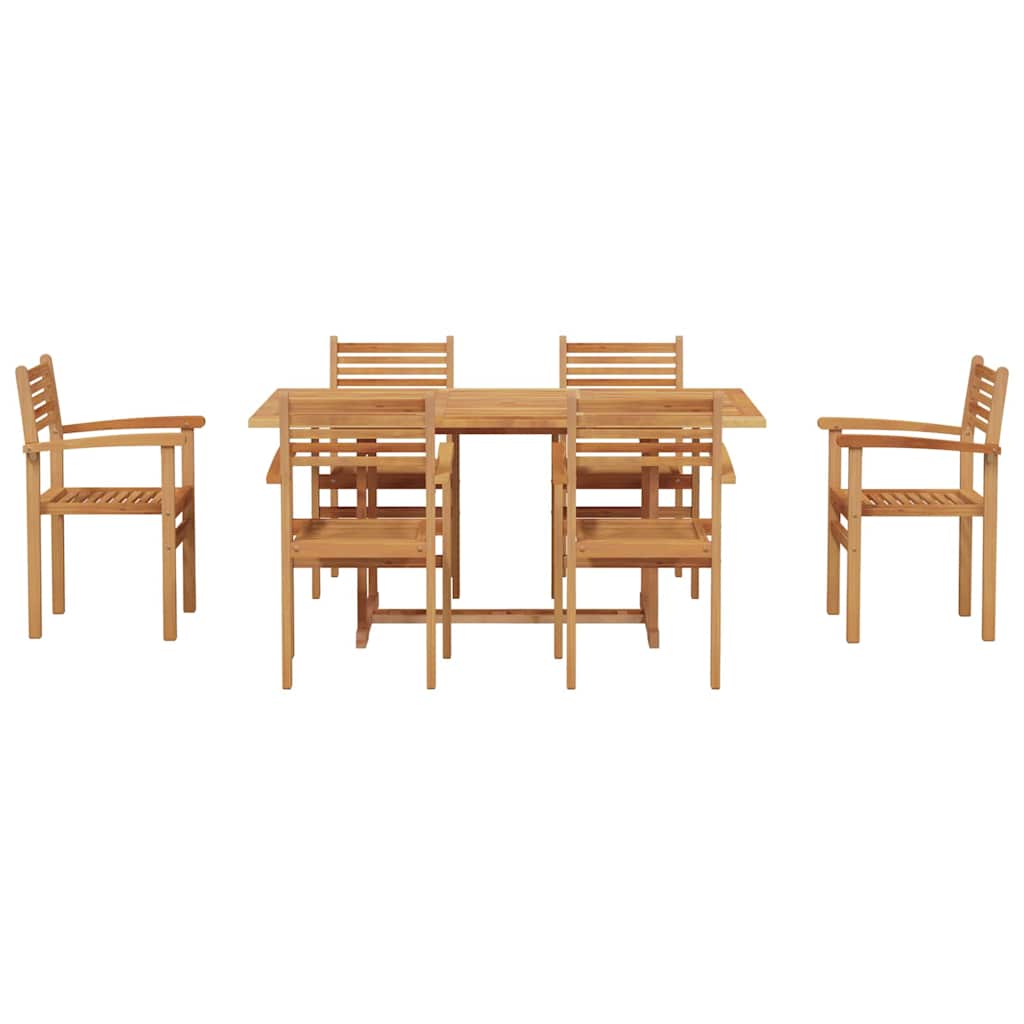 Garten Essgruppe 7 pcs Natur Massivholz Akazie