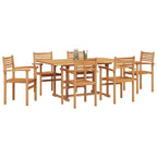 Garten Essgruppe 7 pcs Natur Massivholz Akazie