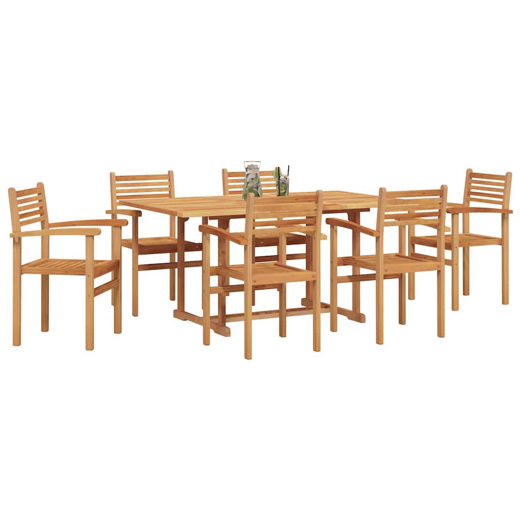 Garten Essgruppe 7 pcs Natur Massivholz Akazie