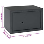 Safe Box mit Schloss Dunkelgrau 31 x 20 x 20 cm Stahl