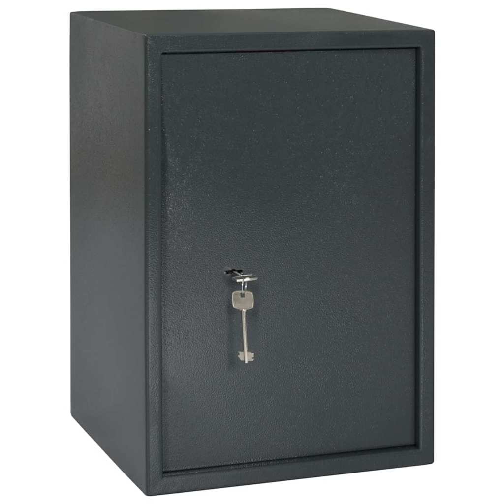 Safe Box mit Schloss Dunkelgrau 35 x 31 x 50 cm Stahl