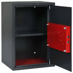Safe Box mit Schloss Dunkelgrau 35 x 31 x 50 cm Stahl