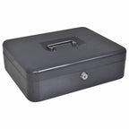 Geldbox mit Schloss Dunkelgrau 30 x 24 x 9 cm Stahl