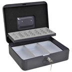 Geldbox mit Schloss Dunkelgrau 30 x 24 x 9 cm Stahl