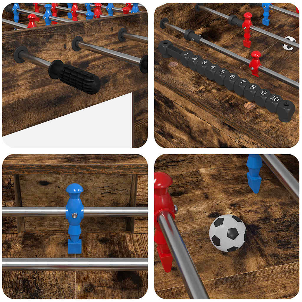 Tischfußballtisch Geräucherte Eiche 125 x 60,5 x 80 cm