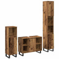 Badezimmermöbel-Set mit Regal mit Tür 3 pcs Braun Holzwerkstoff