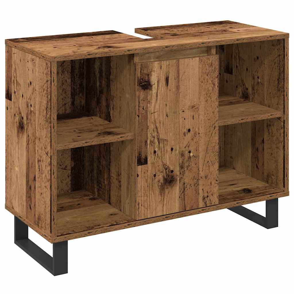 Badezimmermöbel-Set mit Regal mit Tür 3 pcs Braun Holzwerkstoff
