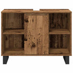 Badezimmermöbel-Set mit Regal mit Tür 3 pcs Braun Holzwerkstoff