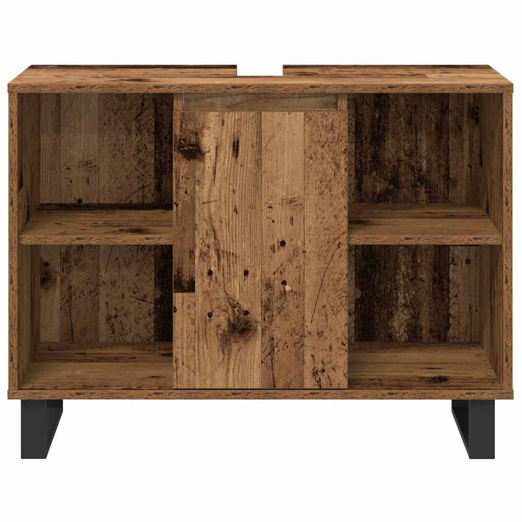 Badezimmermöbel-Set mit Regal mit Tür 3 pcs Braun Holzwerkstoff