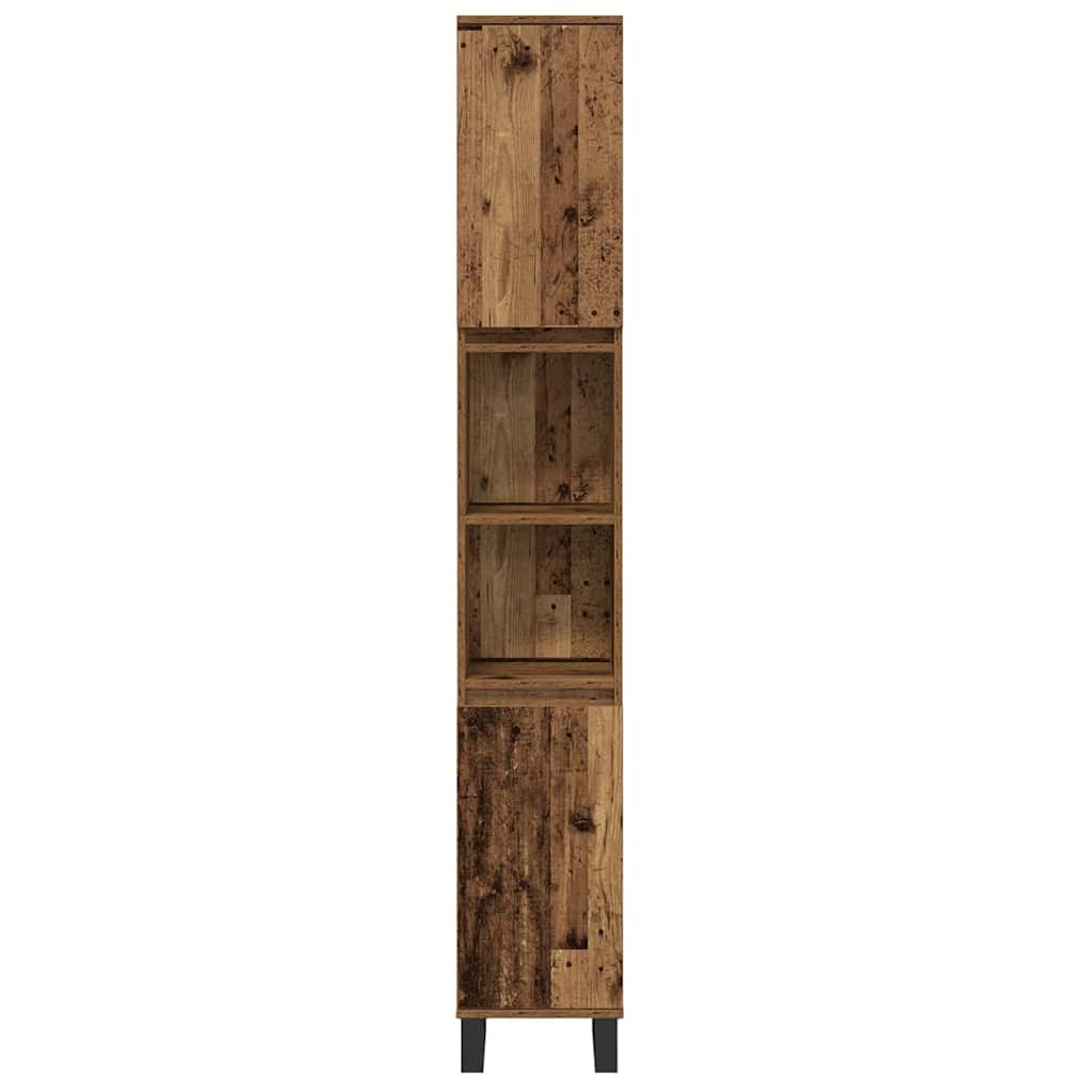 Badezimmermöbel-Set mit Regal mit Tür 3 pcs Braun Holzwerkstoff