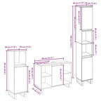 Badezimmermöbel-Set mit Regal mit Tür 3 pcs Braun Holzwerkstoff