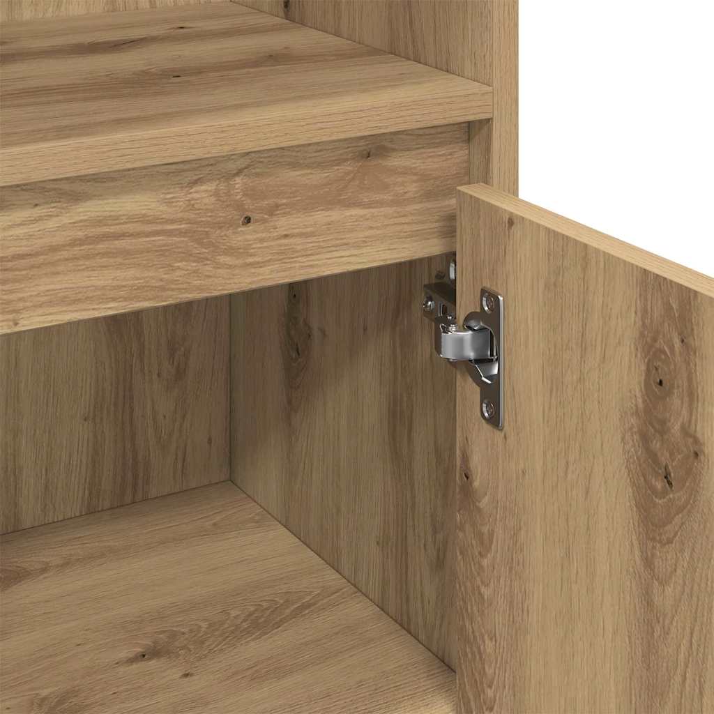 Badezimmermöbel-Set mit Regal 3 pcs Artisan-Eiche Holzwerkstoff