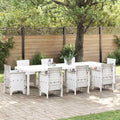 Gartentisch Weiß 300 x 100 x 73 cm Poly-Rattan