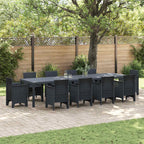Gartentisch Anthrazit 350 x 100 x 74 cm Poly-Rattan