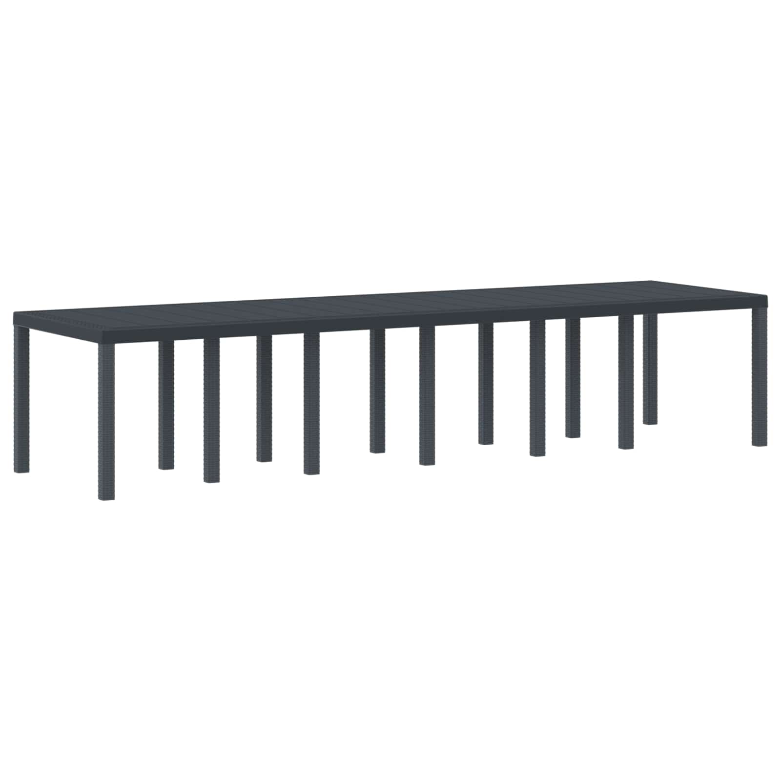 Gartentisch Anthrazit 350 x 100 x 74 cm Poly-Rattan